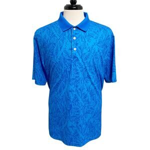 Walter Hagen Golf Polo – Men’s Large Blue Tropical Leaf